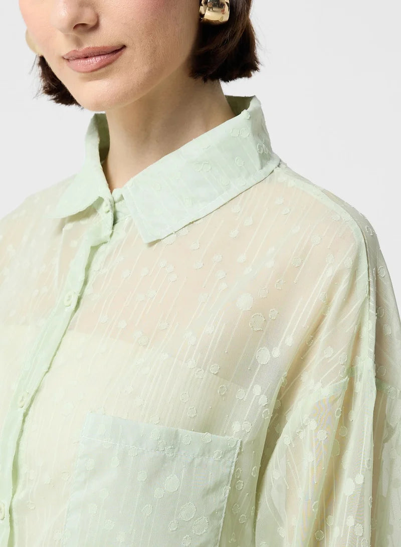 Button Down Sheer Shirt