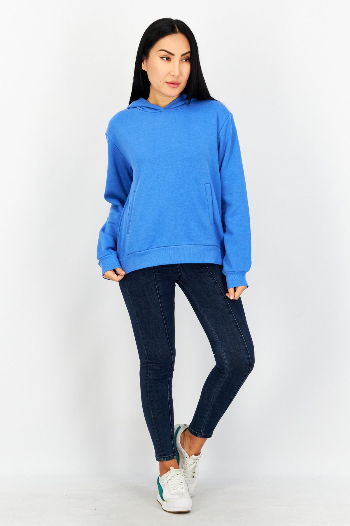 Hooded Plain Sweatshirt