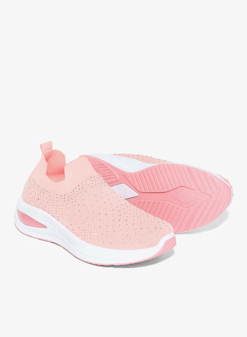 Diamante Knit Slip On Comfort Shoe