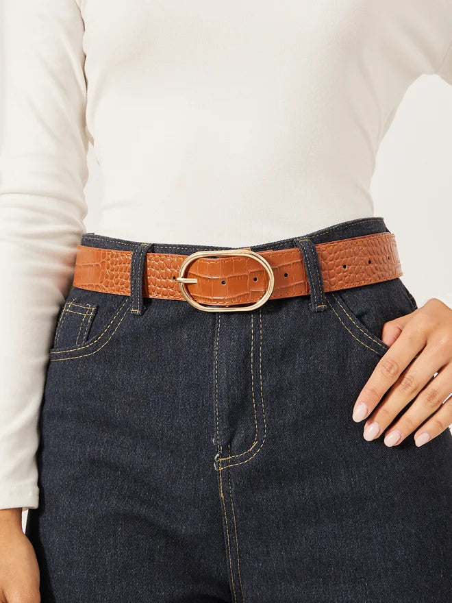 Brown Solid Pin Buckle Belts