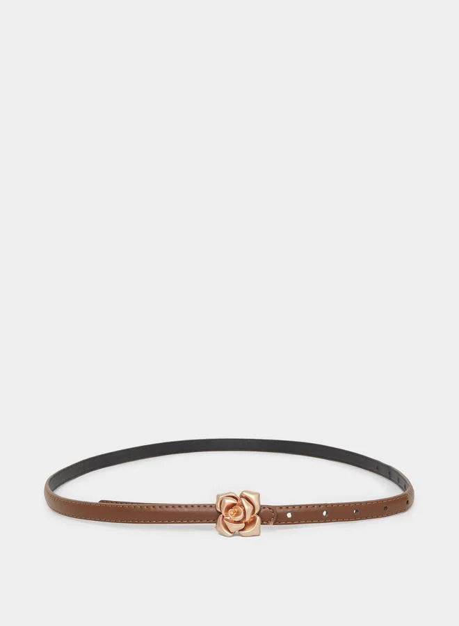 Floral Metal Buckle Belt
