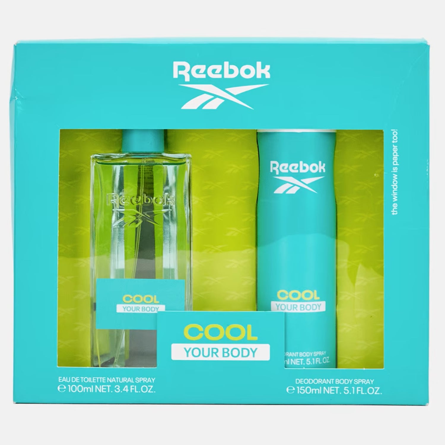 Reebok, Men 2 Pieces Cool Your Body Gift Set, Turquoise