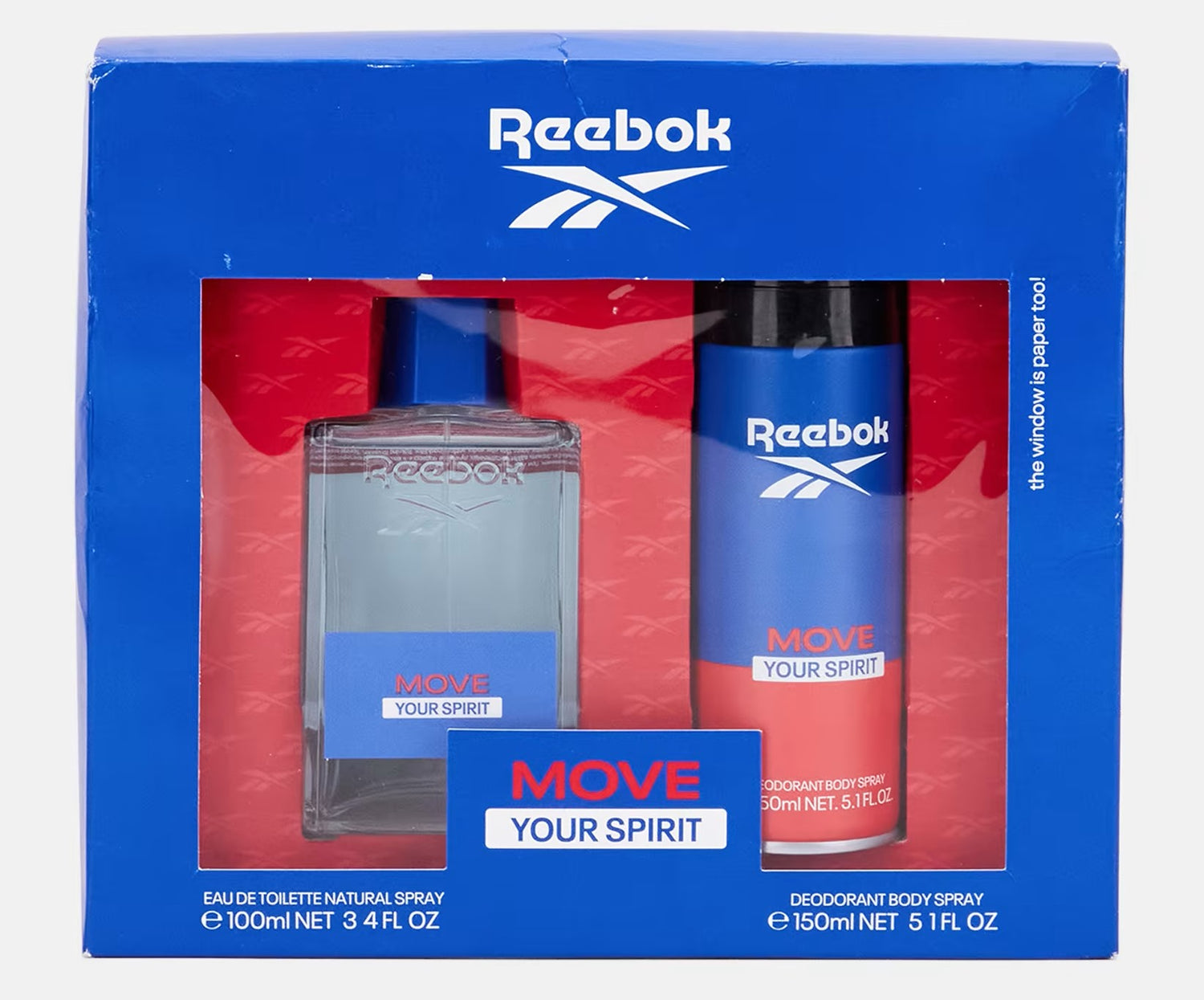 Reebok, Men Move Your Spirit 2 Piece Gif Set, Blue/Red Combo