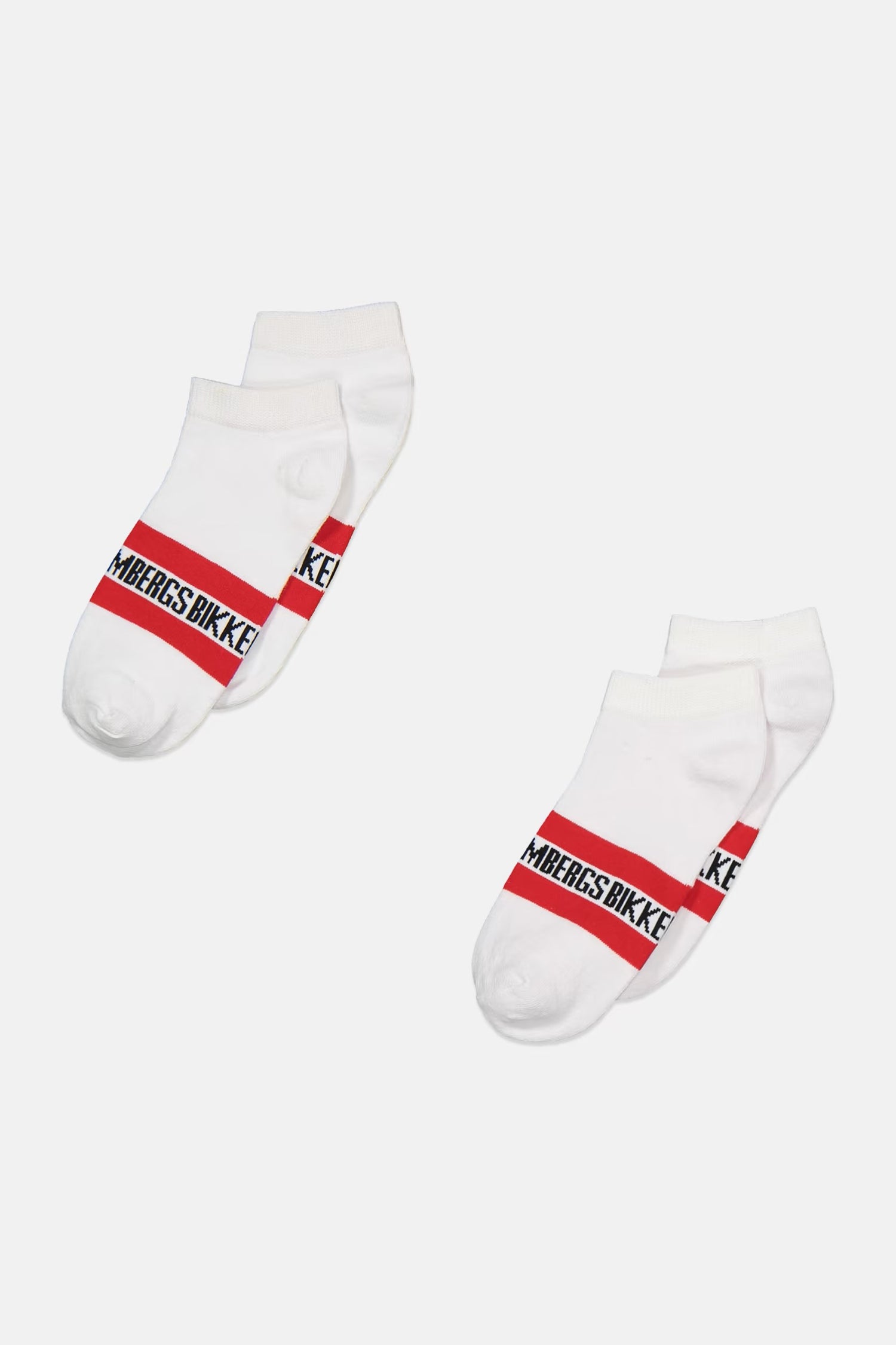 Bikkembergs, Men 2 Pairs Invisible Socks, White/Black/Red