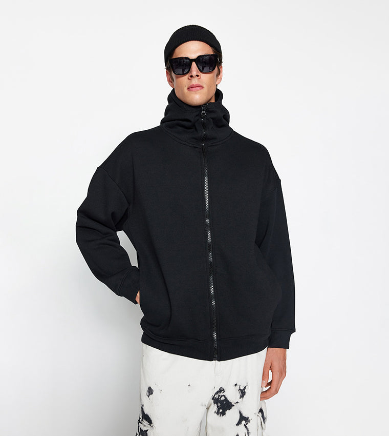 Trendyol, Solid Long Sleeves Oversized Hooded Jacket