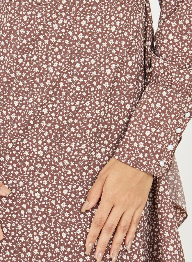 Floral Ruffle Midi Dress