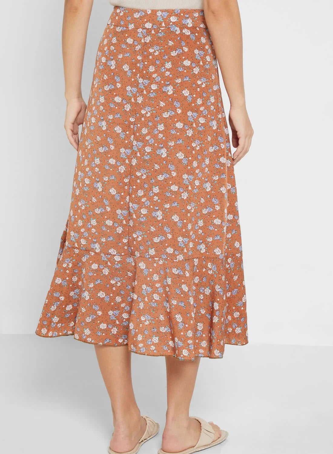 Ruffled End Printed Skirt
