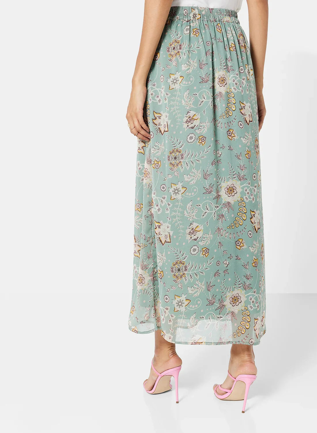 Floral Maxi Skirt Green
