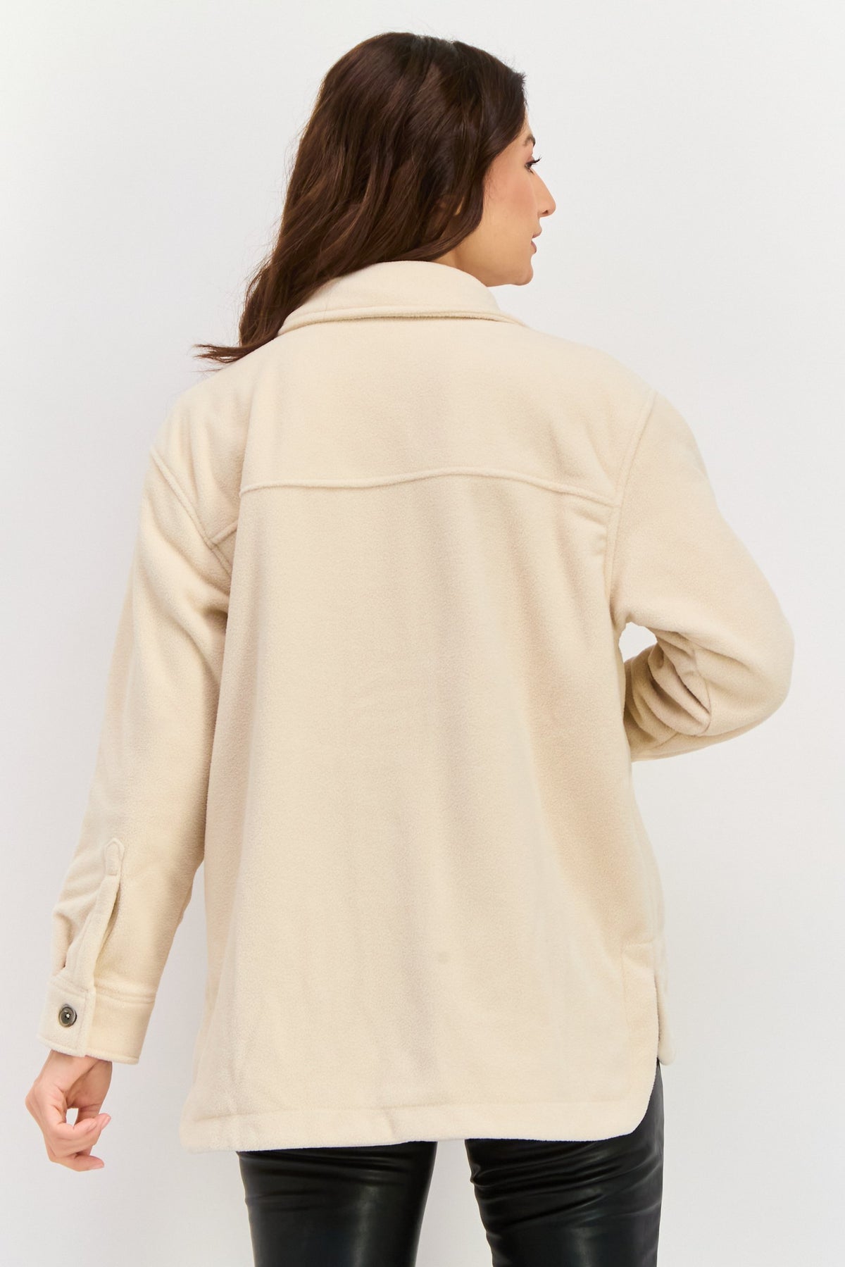 Textured Long Sleeve Shirt Jacket