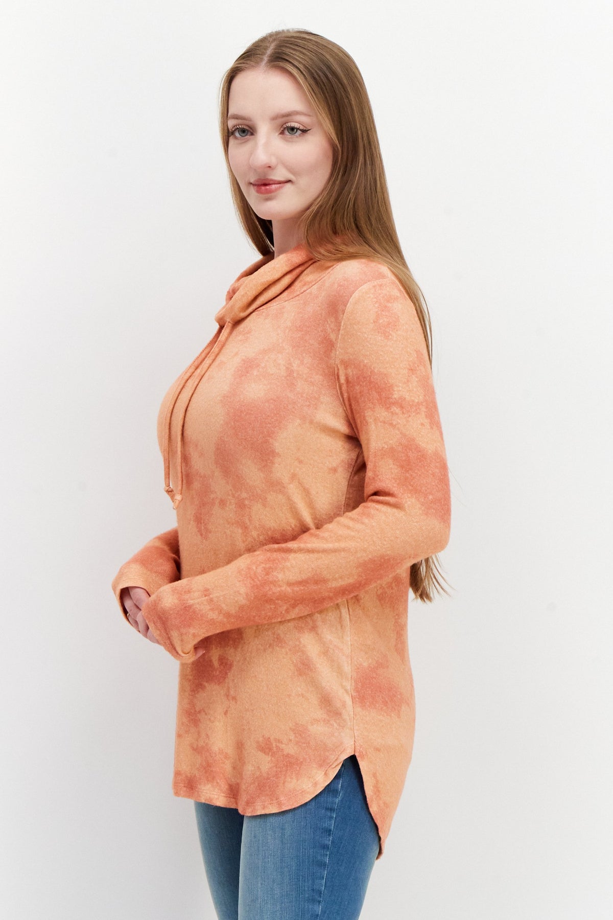 Cowl Neck Tie Dye Sweatshirt