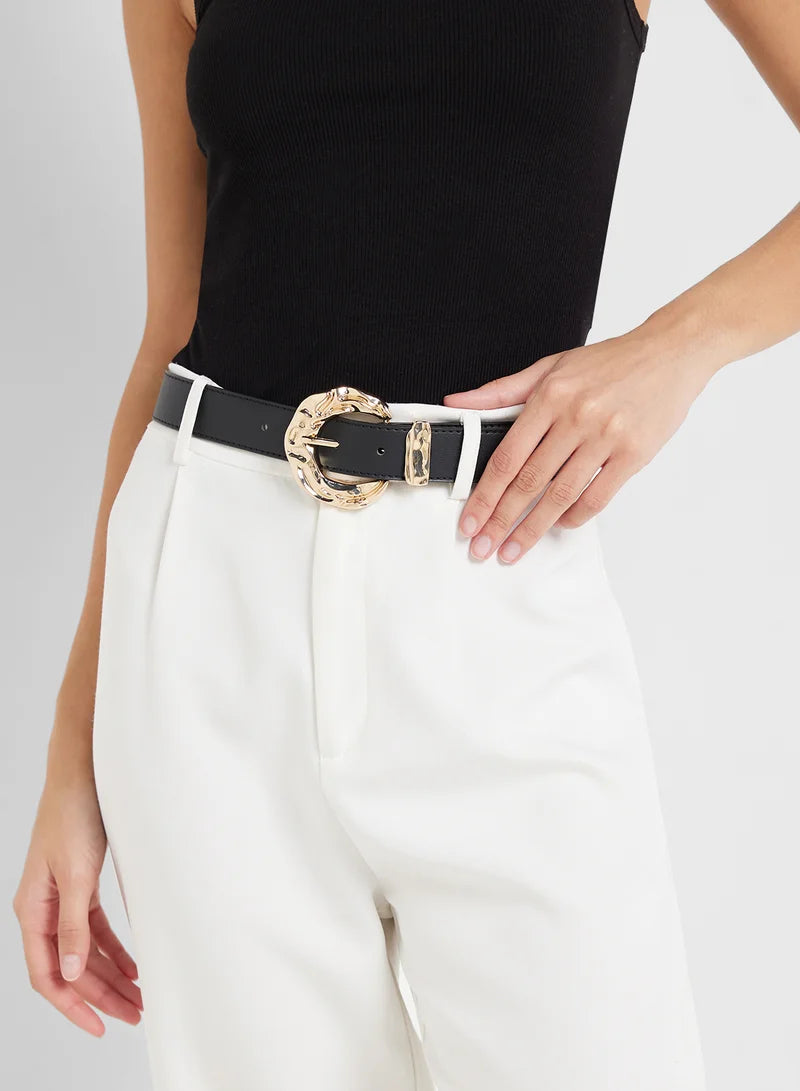 Ladies Belt With Gold Buckle