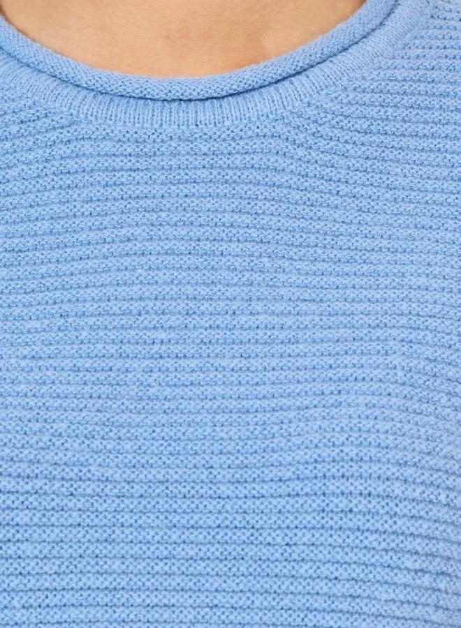 Textured Knit Top with Short Sleeves