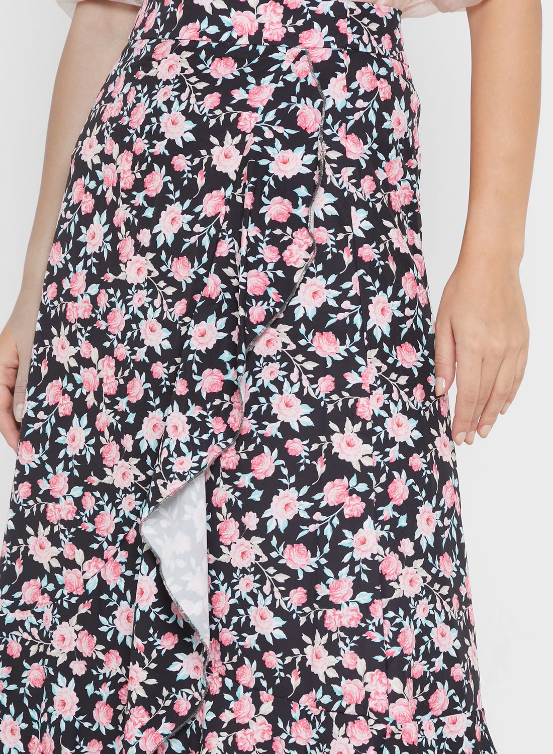 Ruffled End Printed Skirt