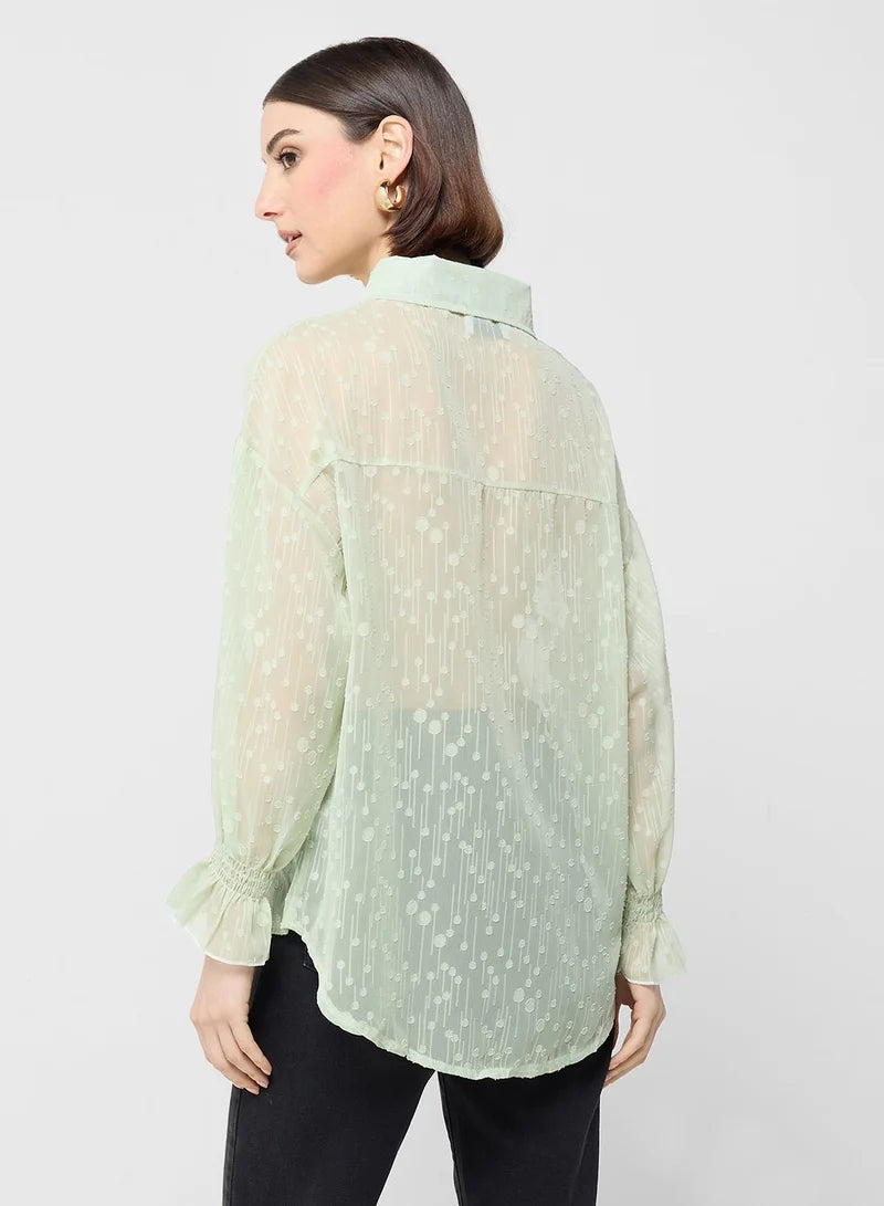Button Down Sheer Shirt