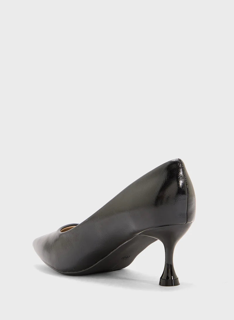 Mid Heel Pointed Pump